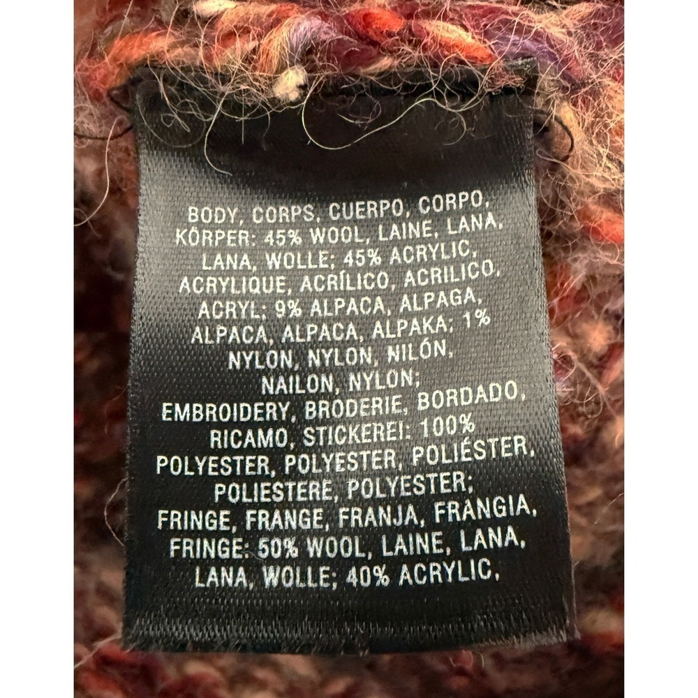 Anthropologie Womens Handknit By Dollie Cropped Handknit Pom Wrap Cardigan Scarf - Picture 6 of 12